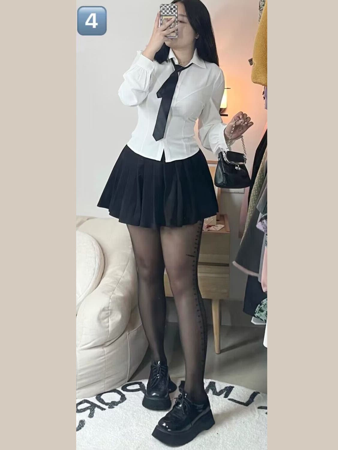 シンプルプリーツ制服スカート