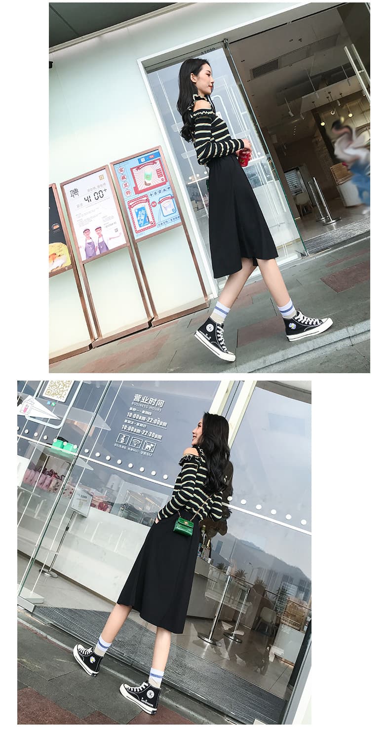 スカート 上品な膝下丈フレアスカート