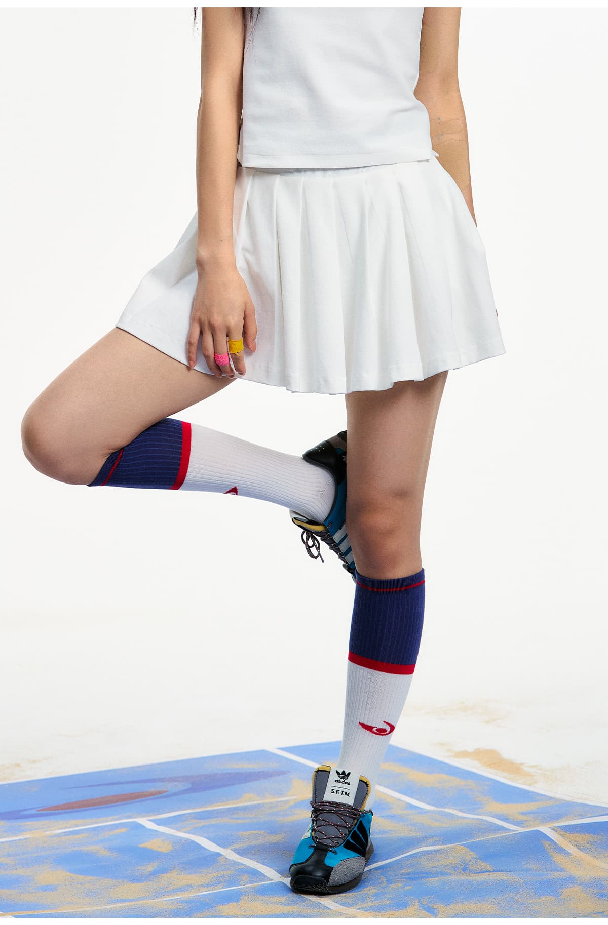 スカート 運動風プリーツミニスカート
