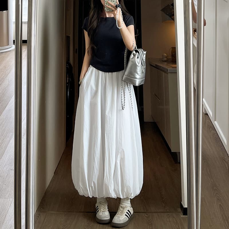 スカート ふんわりバルーンフレアスカート