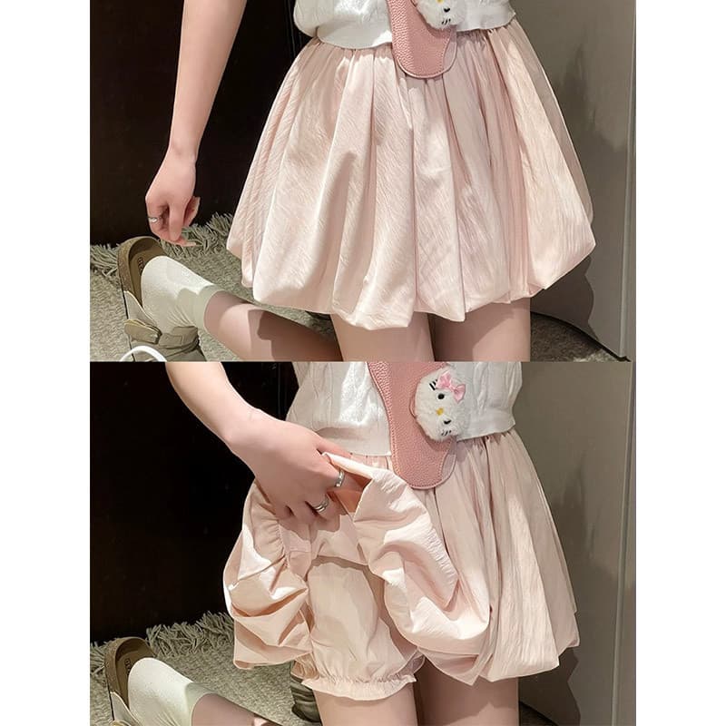 スカート ふんわりバルーンミニスカート