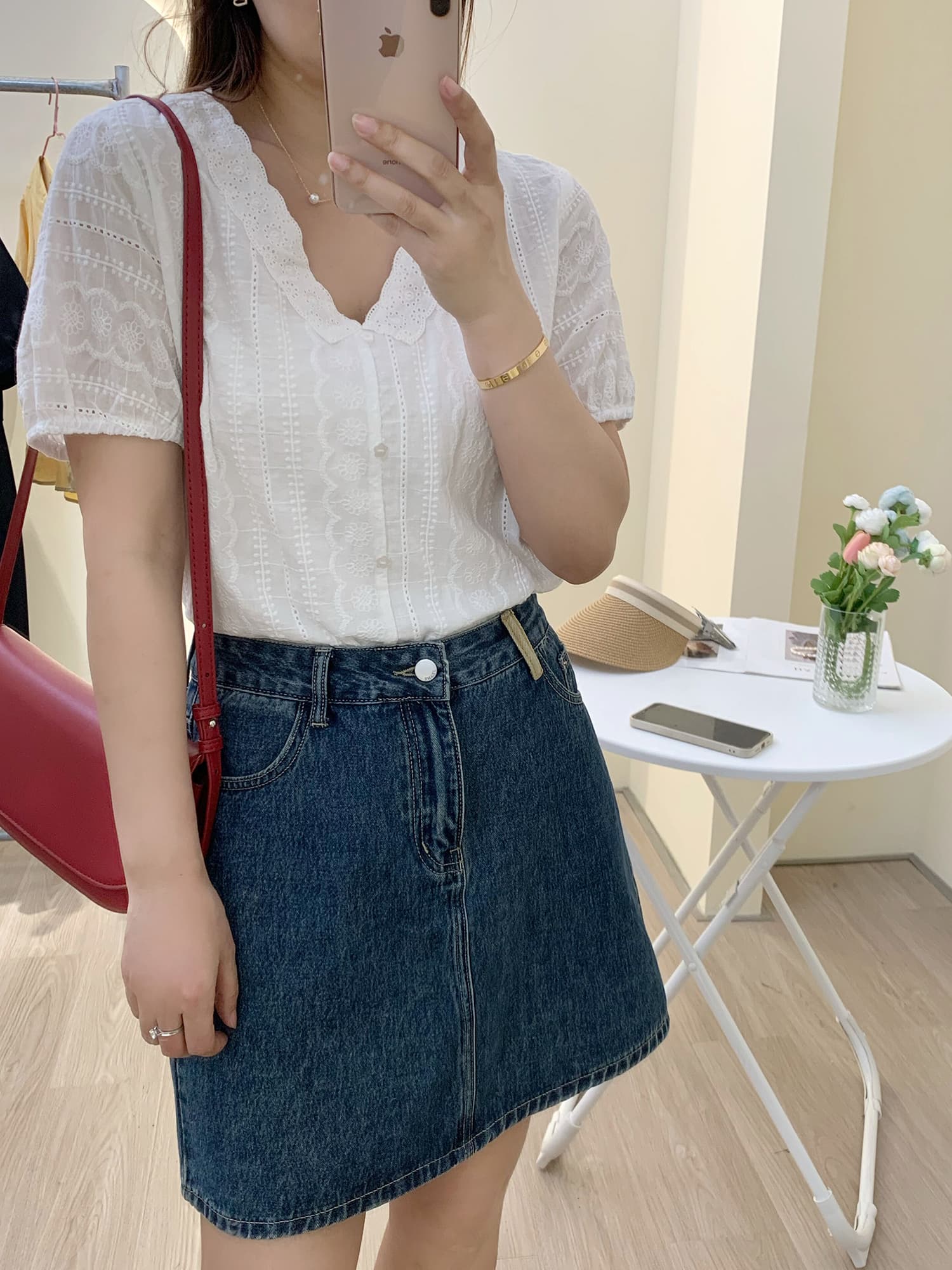 シンプル上品デニムタイトスカート