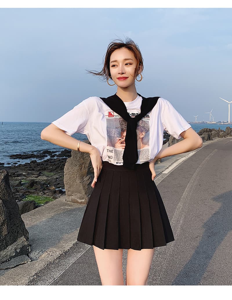スカート プリーツ優美ミニスカート