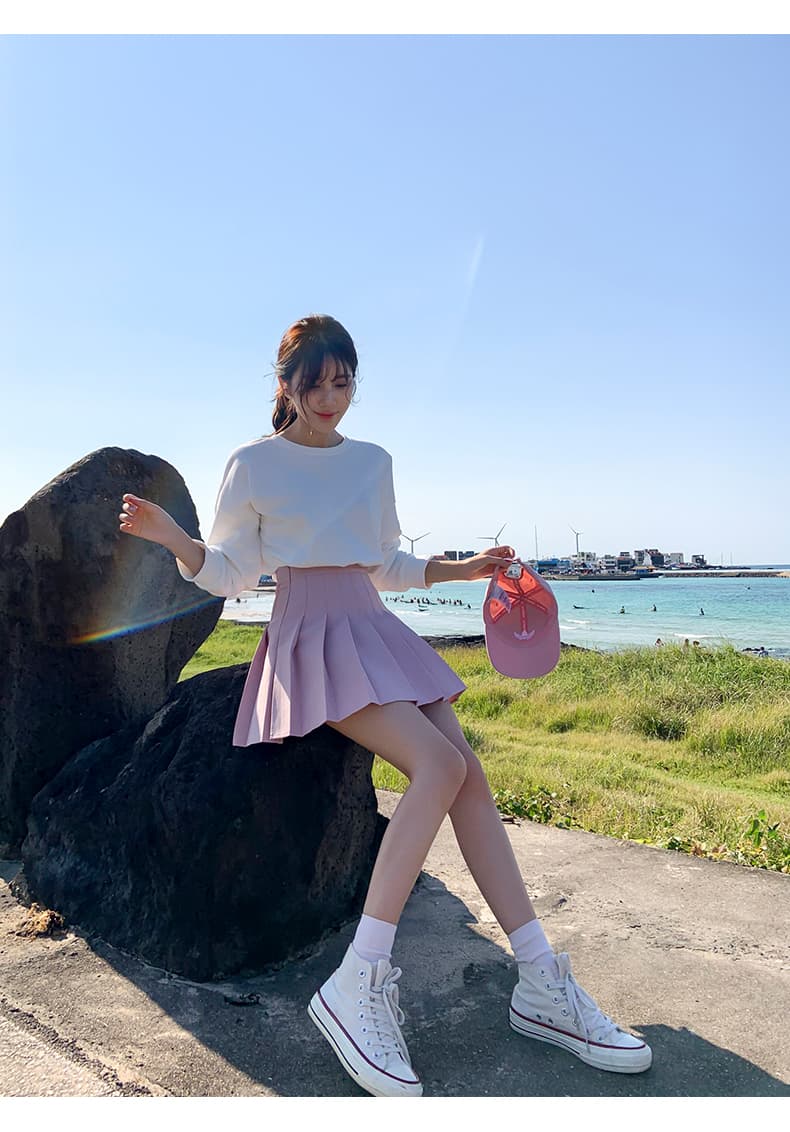 スカート プリーツ優美ミニスカート