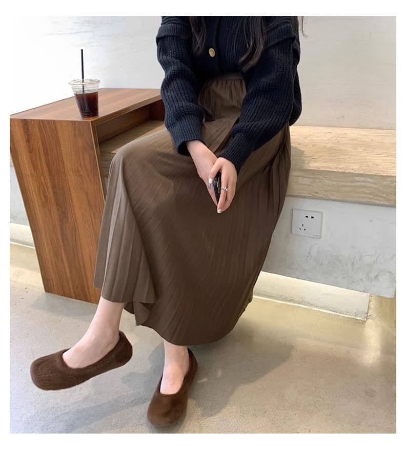 上品優美プリーツロングスカート