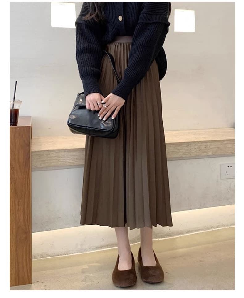 上品優美プリーツロングスカート