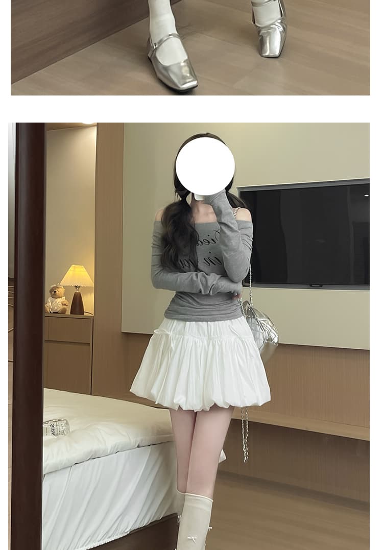 スカート ふんわりバルーンミニスカート
