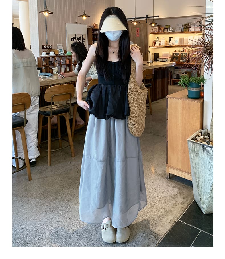 スカート ふんわり多層チュール丈長スカート