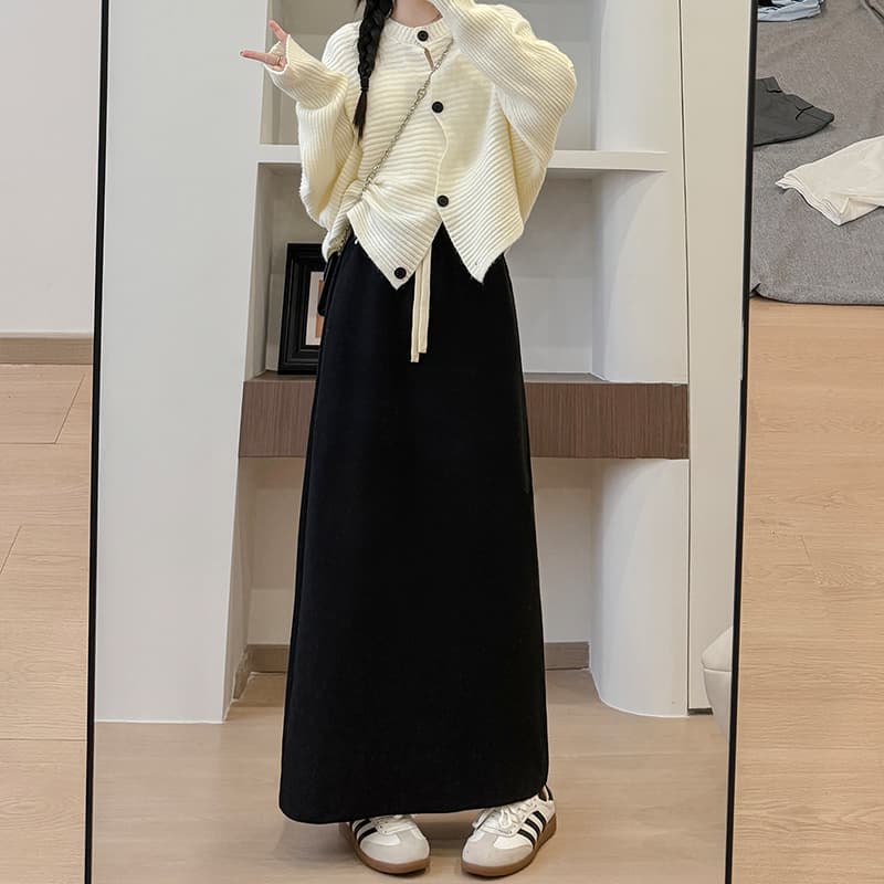 スカート シンプル上品マキシ丈スカート