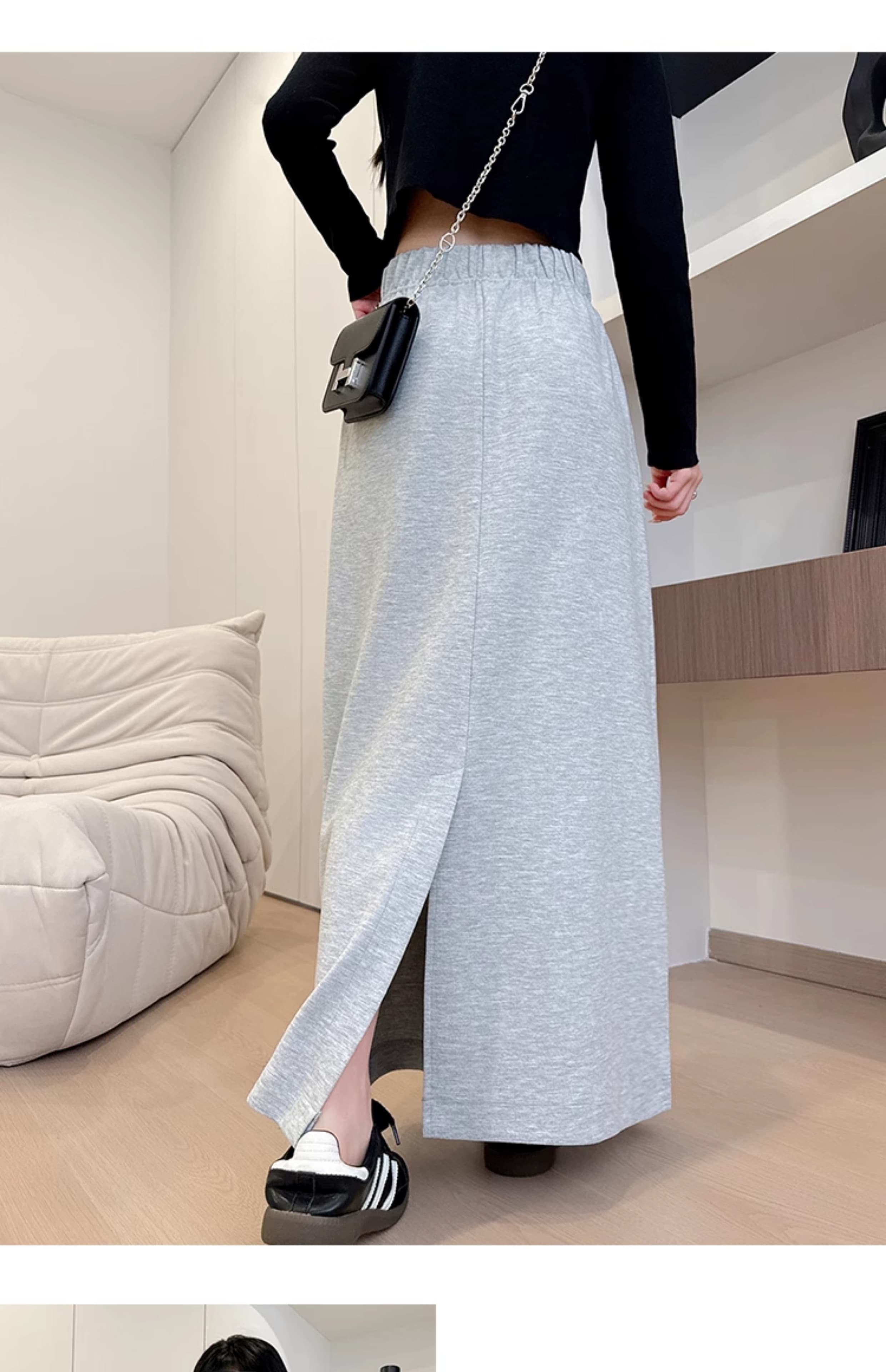 スカート シンプル上品マキシ丈スカート