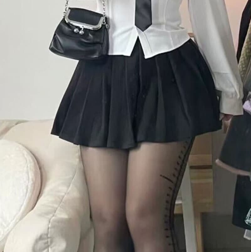 シンプルプリーツ制服スカート