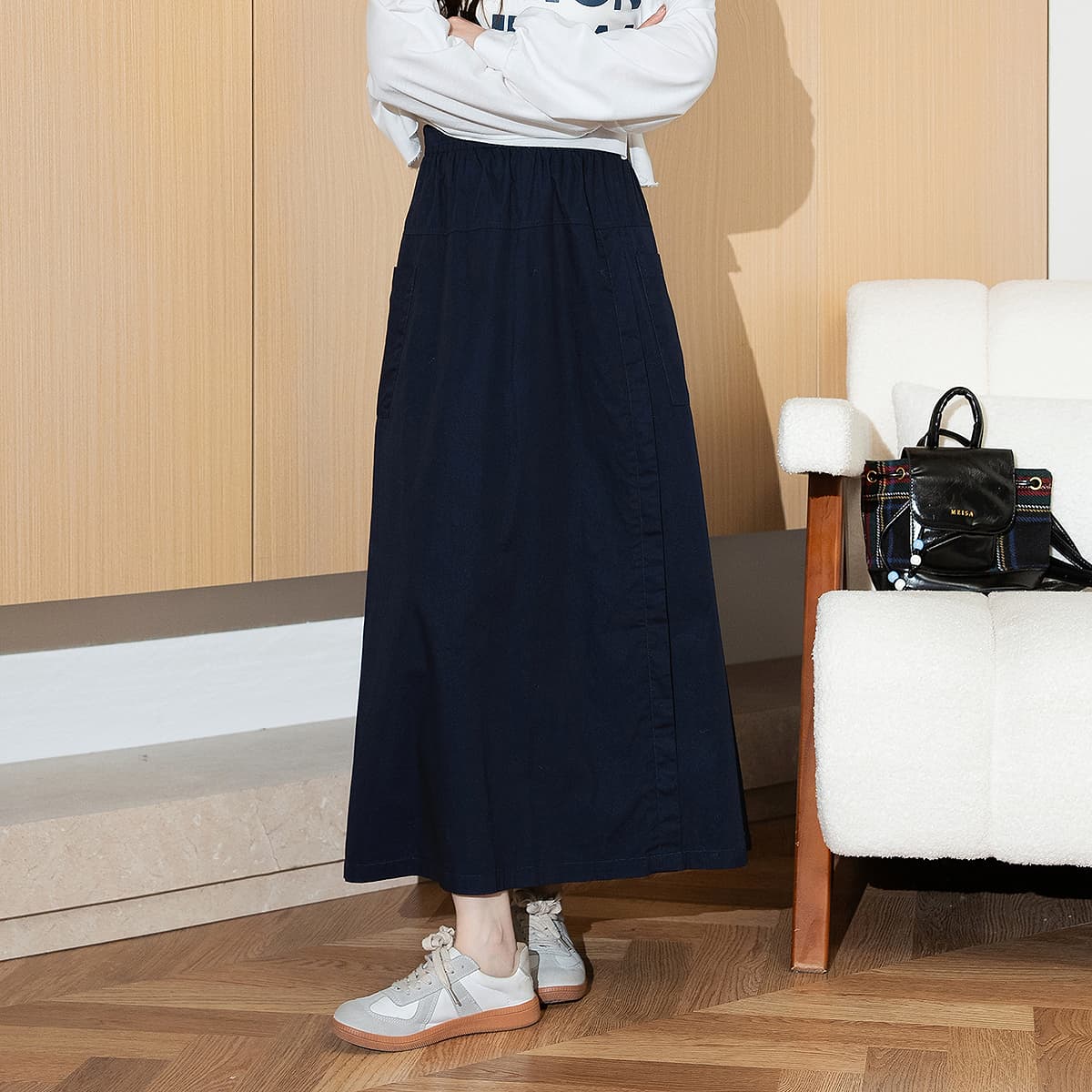 スカート ゆったりシルエットマキシスカート