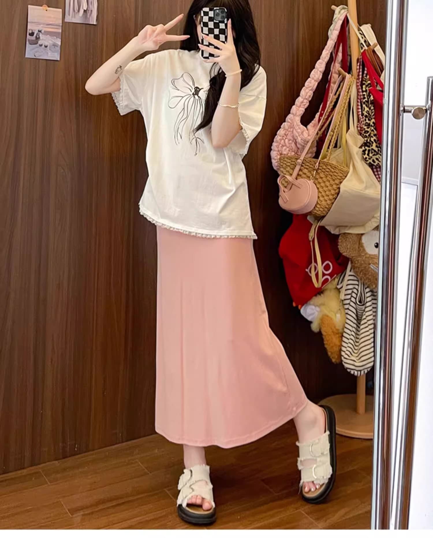 スカート 体型美人見せロングマーメイドスカート