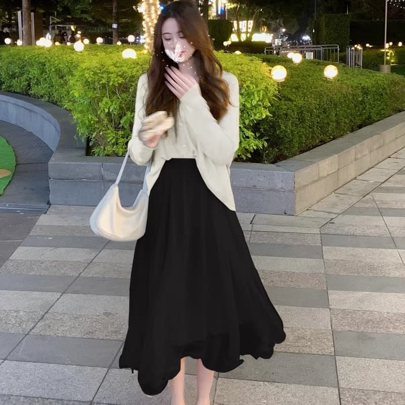 ふんわり優美チュールスカート