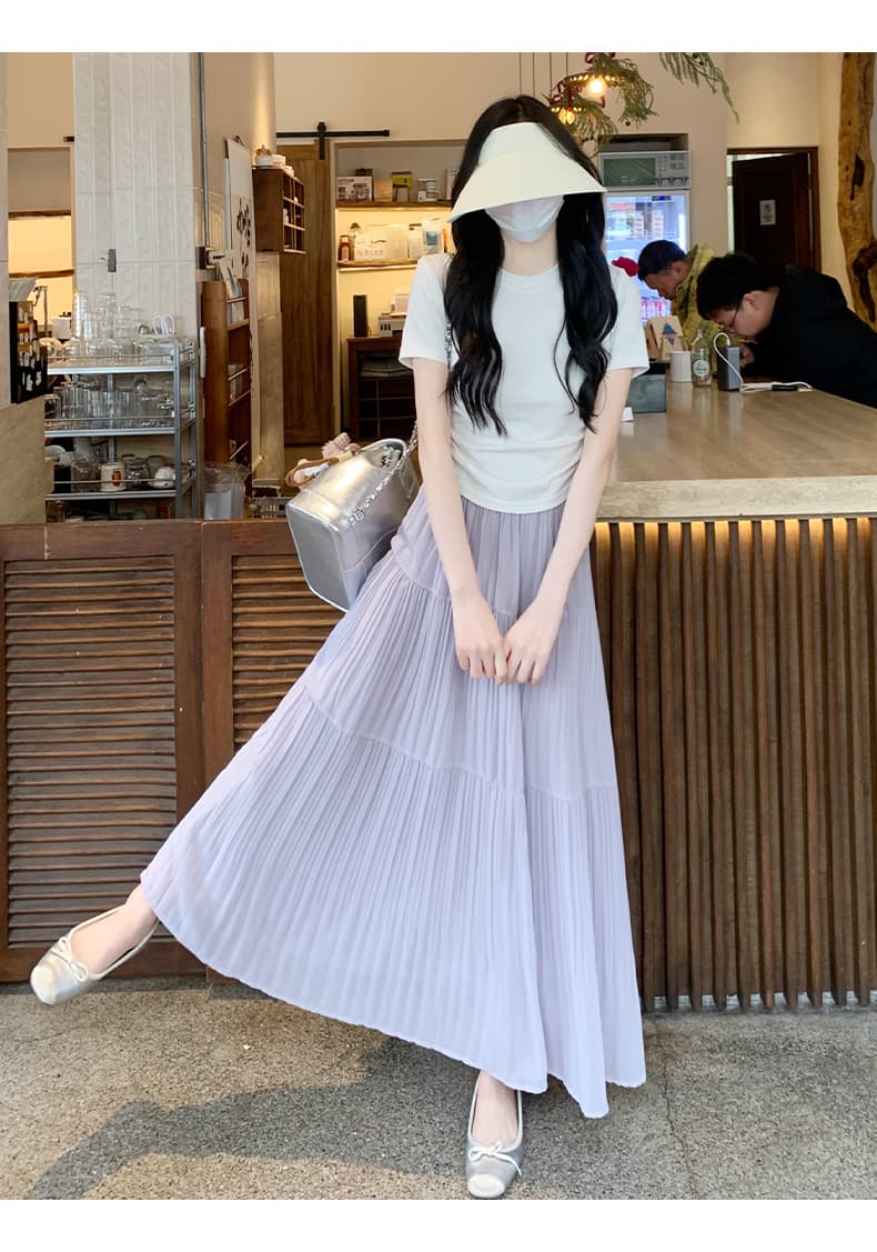 スカート スカート 空気のように軽やかプリーツフレア