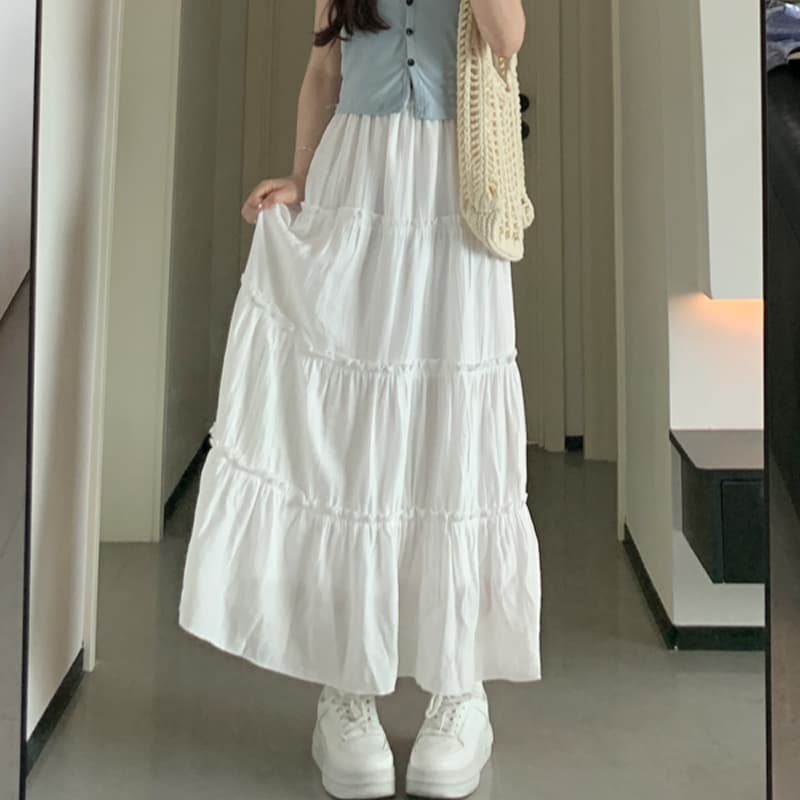 ティアードフリルロングスカート