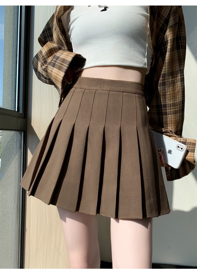 ハイウエストプリーツミニスカート