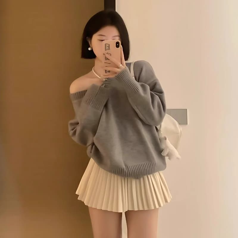 シンプル優美プリーツミニスカート