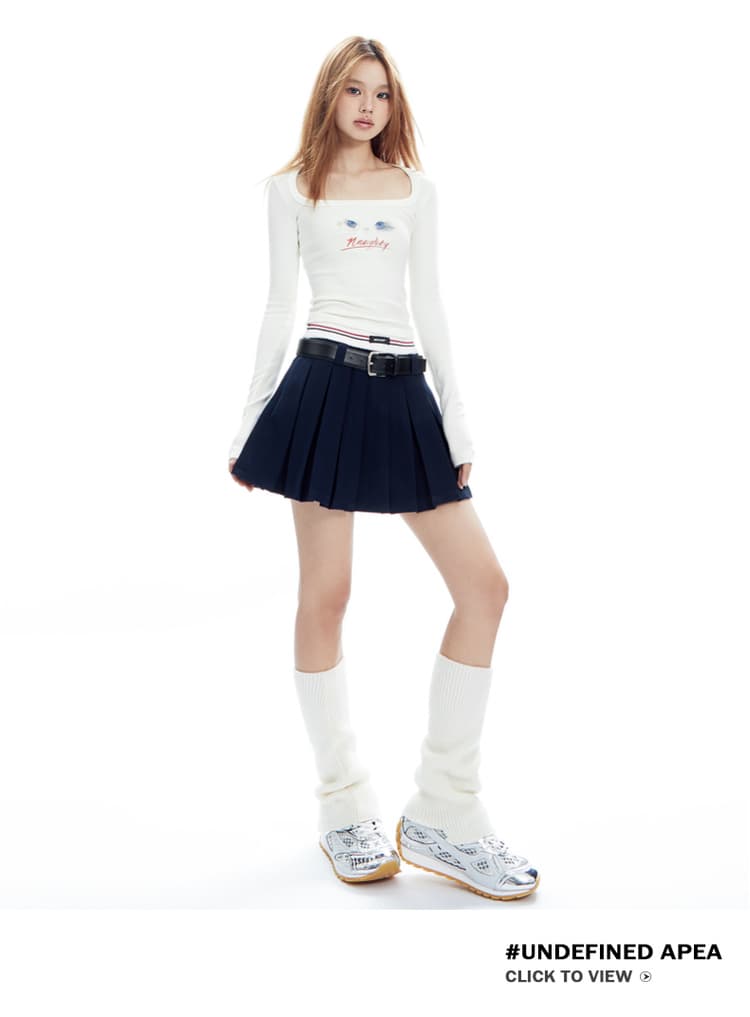 スカート プリーツミニスカート