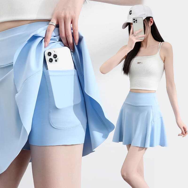 スカート ポケット付きフレアミニスカート