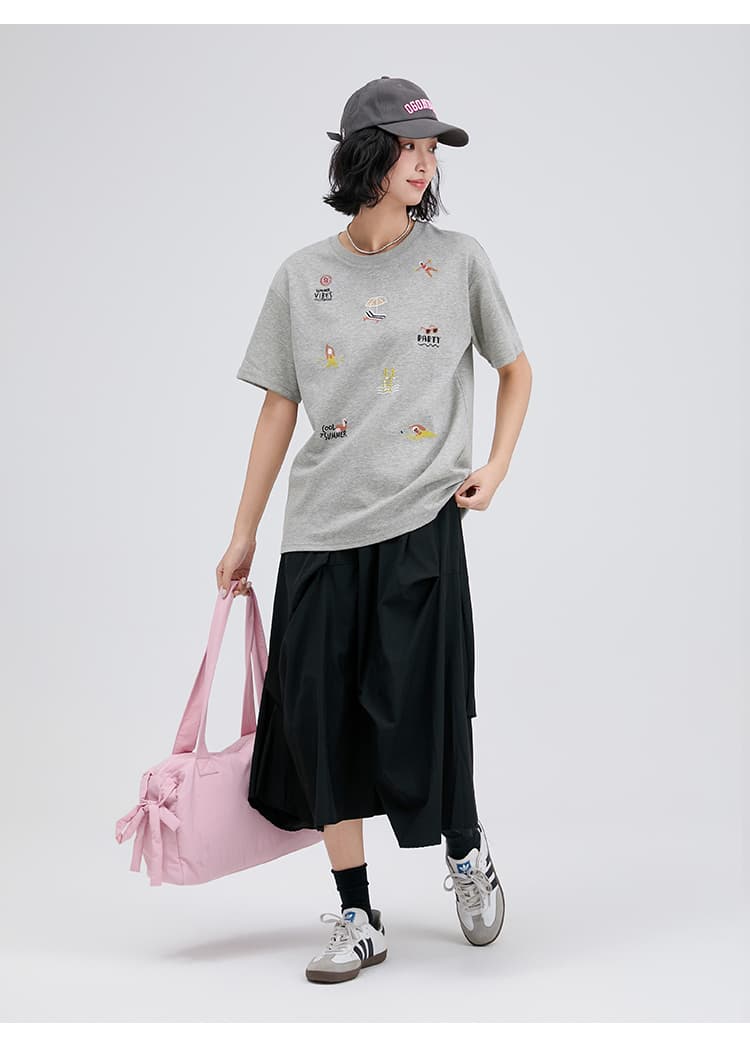 スカート 立体ドレープ フレアロングスカート