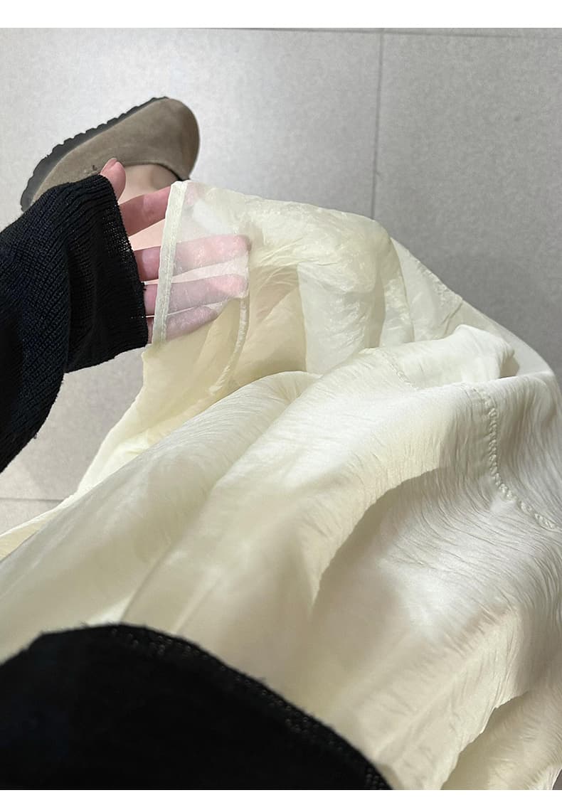 スカート ふんわり揺れるチュールロングスカート