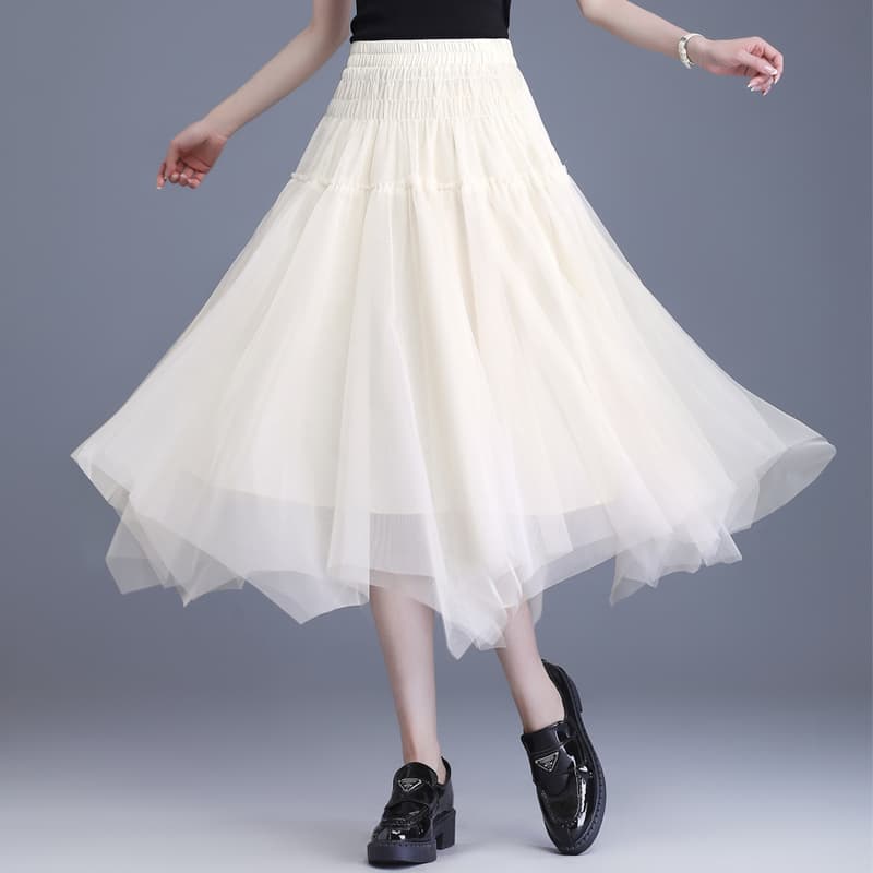 【春カラー先取り!】ふんわり優美チュールスカート