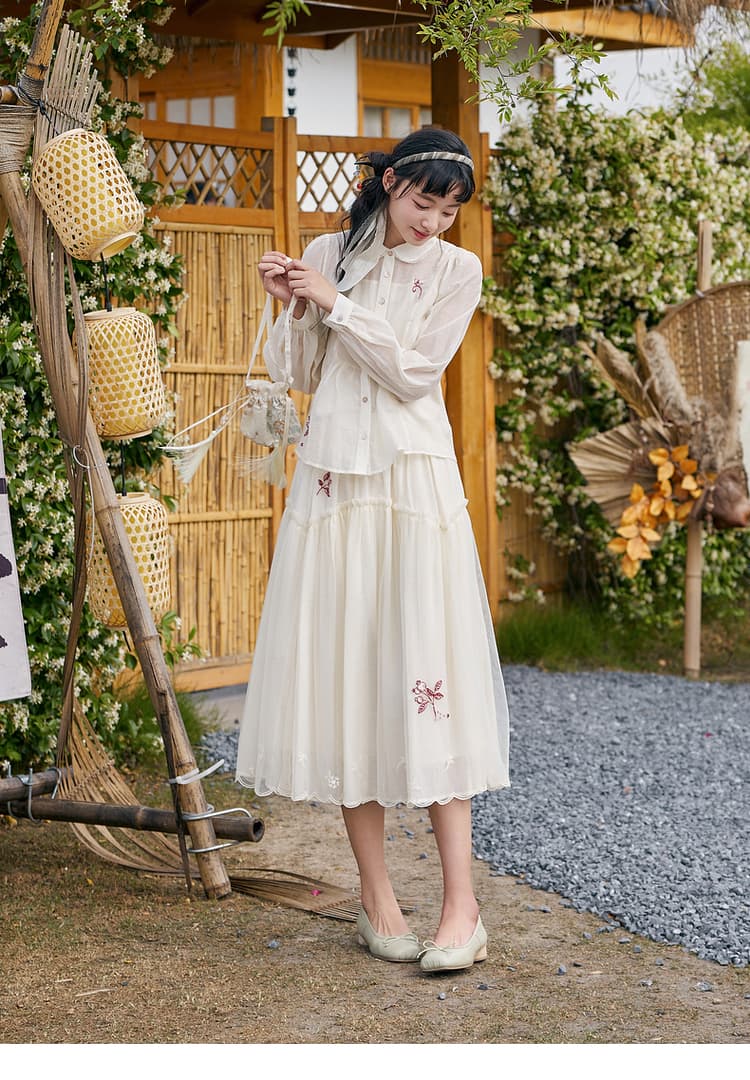 ふんわり優美チュールスカート