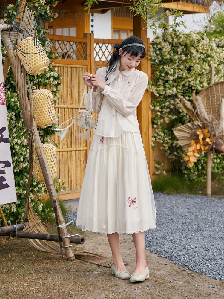 ふんわり優美チュールスカート