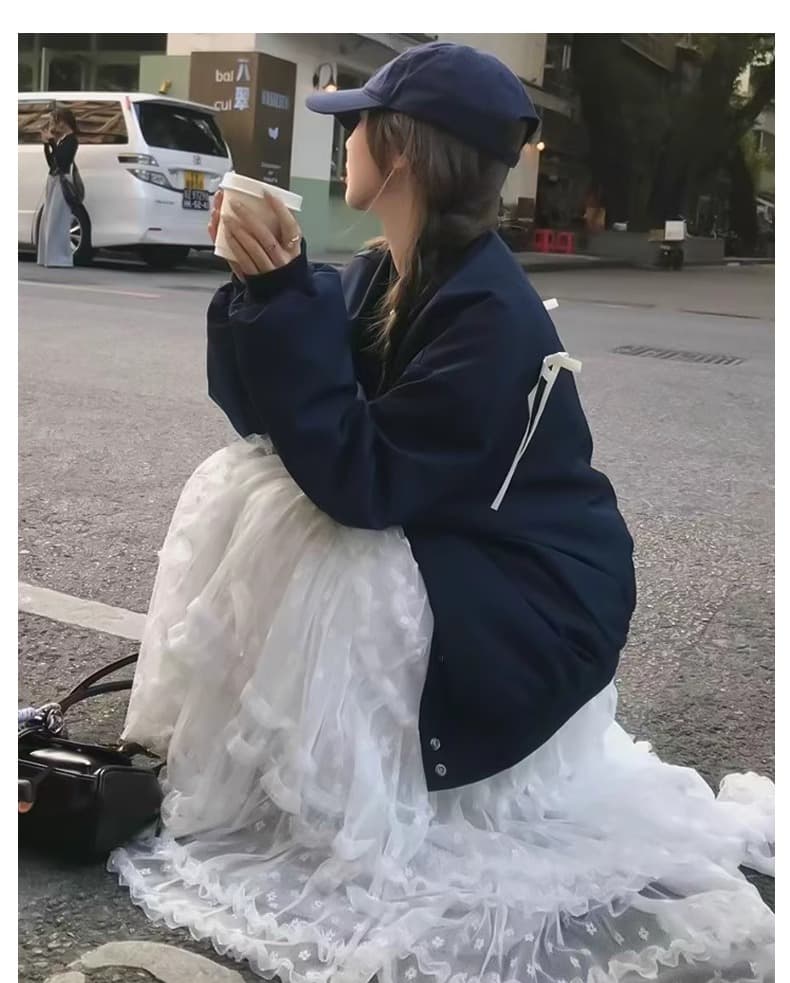 ふんわり重ねチュールロングスカート
