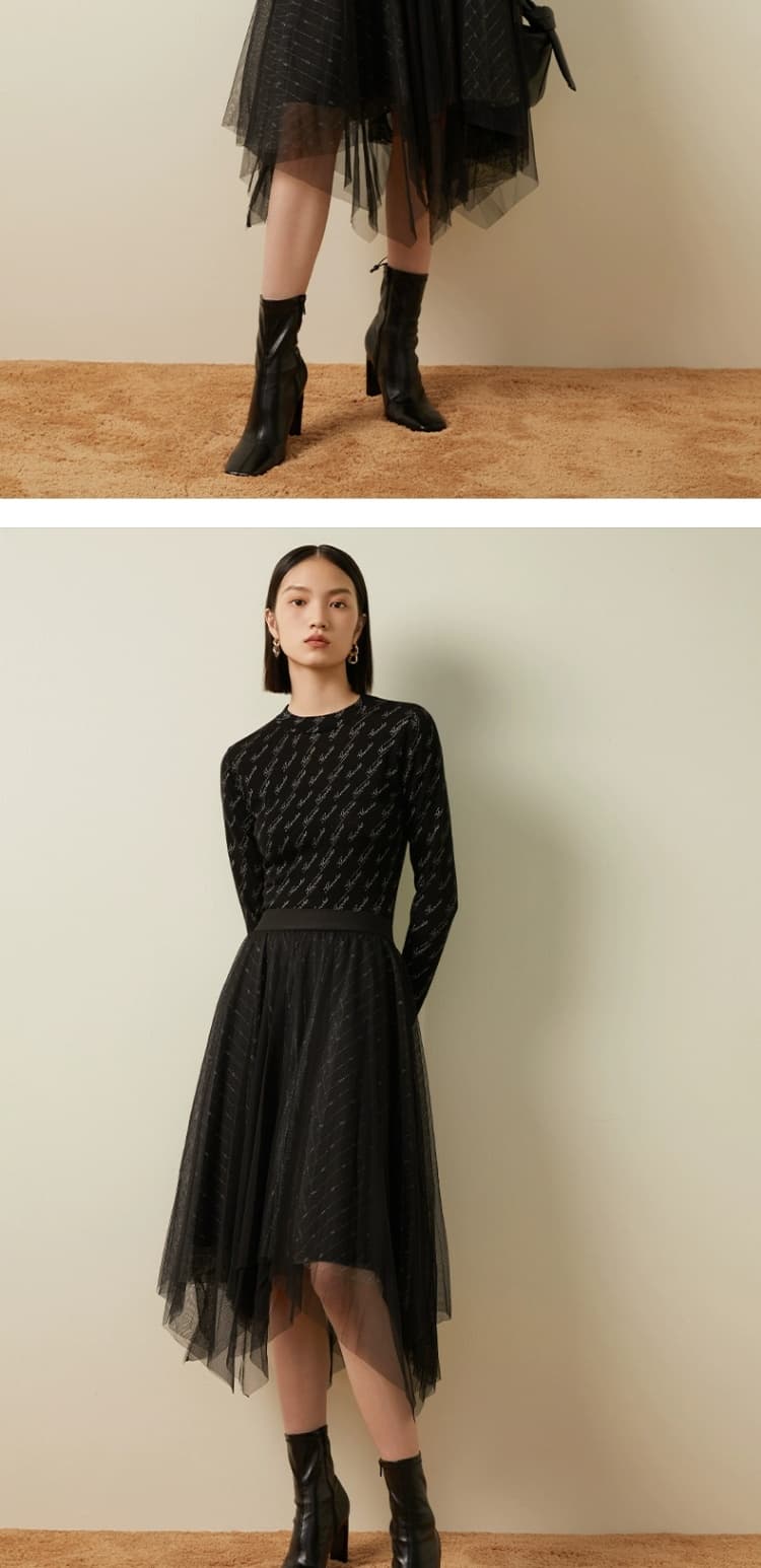 アシンメトリーチュールスカート
