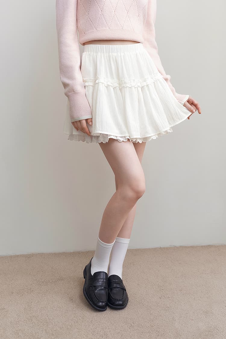 スカート ティアードフリルミニスカート