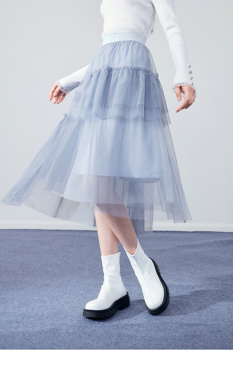 ふんわり重ねチュールスカート
