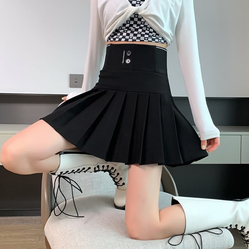 ハイウエストプリーツミニスカート
