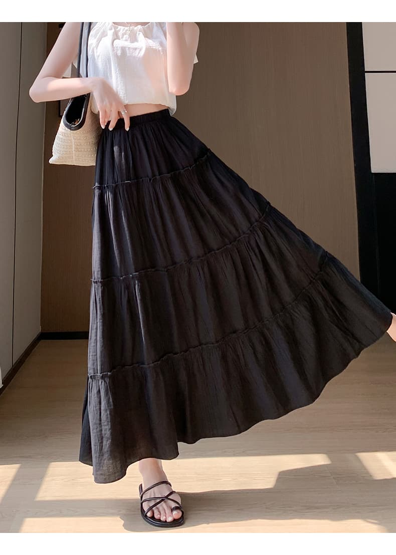 ティアードフリルロングチュールスカート