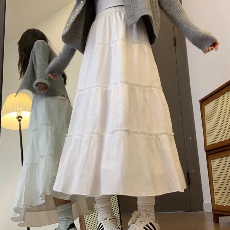 ティアードフリルロングチュールスカート