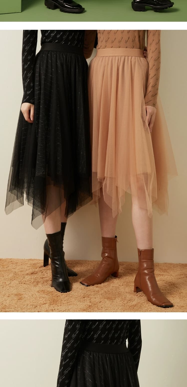 アシンメトリーチュールスカート