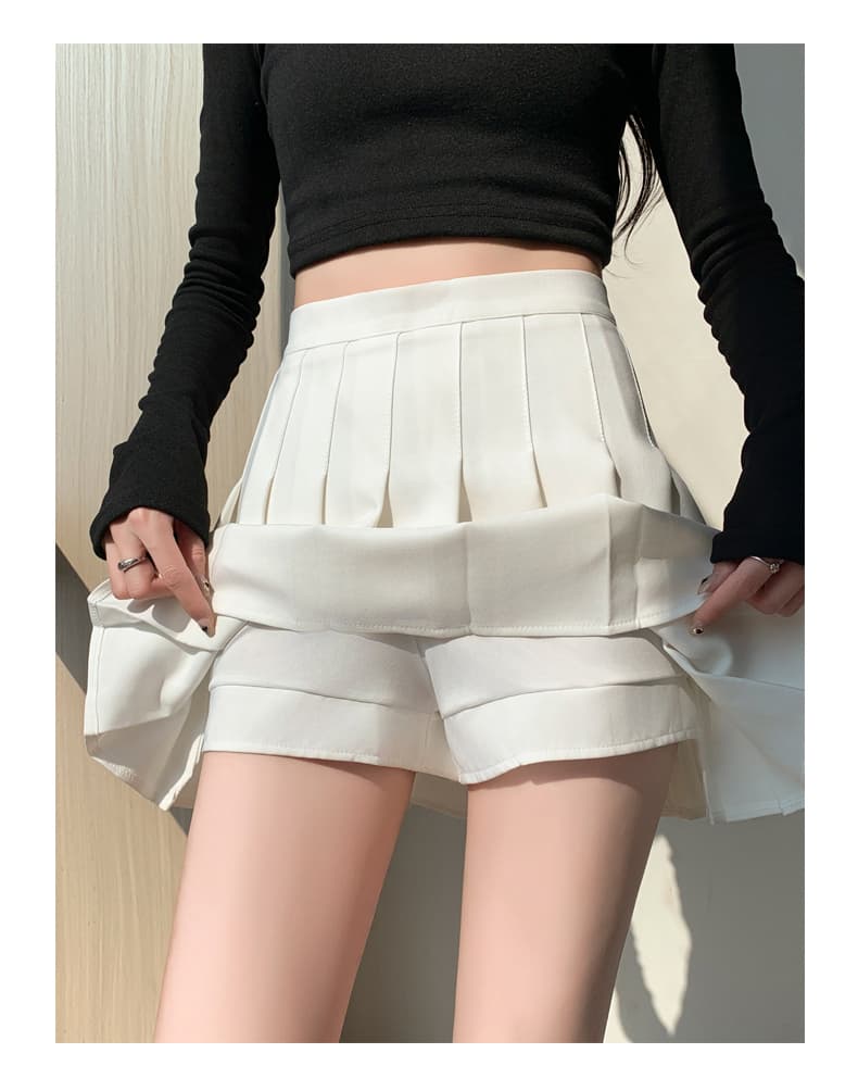 ハイウエストプリーツミニスカート