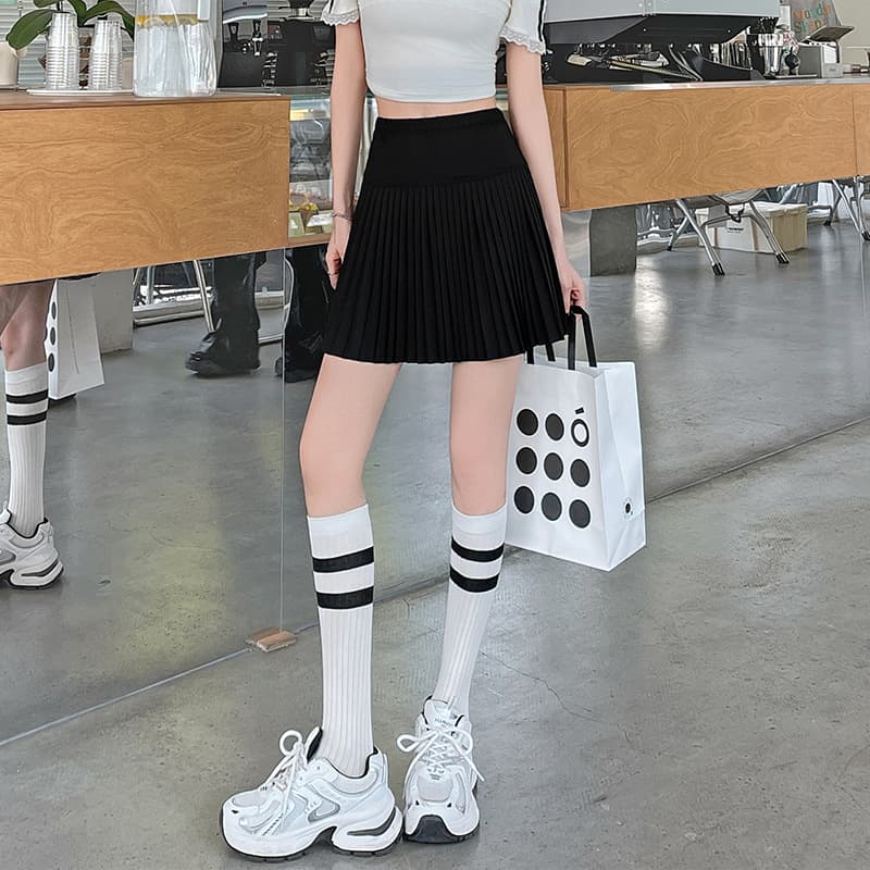 スカート 優美プリーツミニスカート