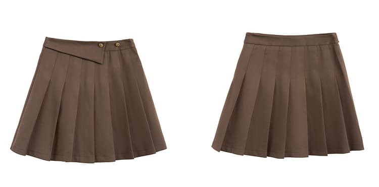 上品ラップデザインプリーツスカート
