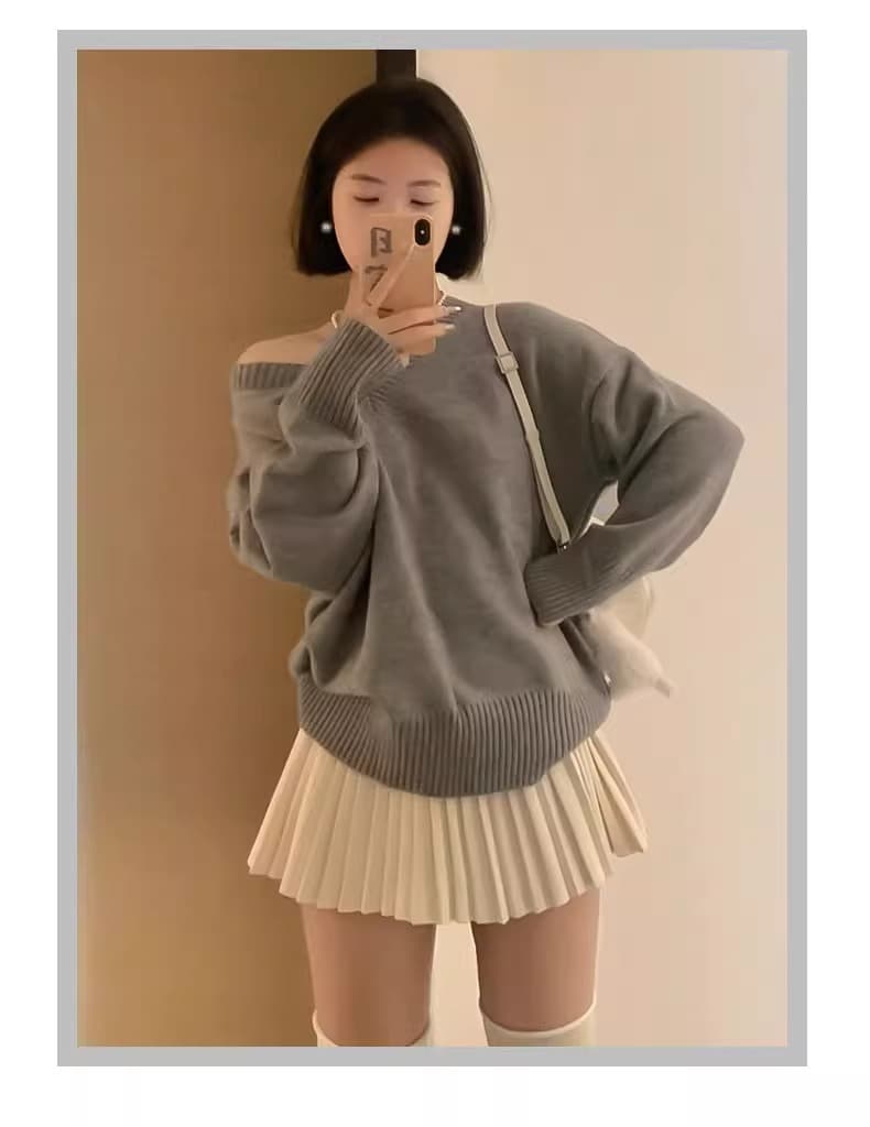シンプル優美プリーツミニスカート