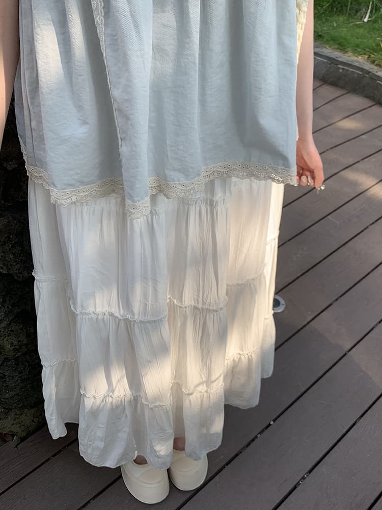 優美なティアードチュールスカート