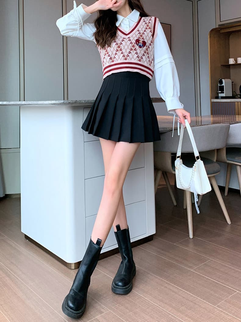 ランダムプリーツ ミニスカート